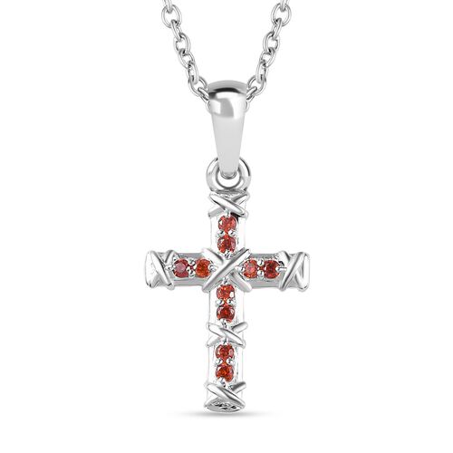 Garnat kubischer Zirkonia-Anhänger mit 50cm Kette - 0,34 ct. image number 0
