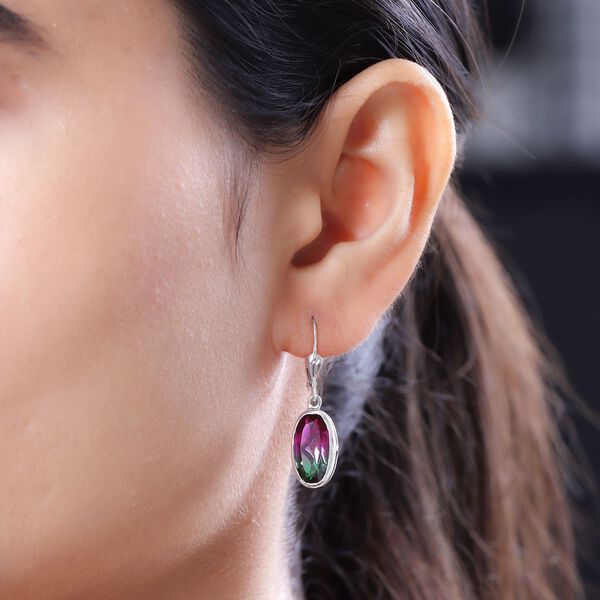 Wassermelonen-Quarz-Triplett Ohrringe 925 Silber platiniert ca. 6,78 ct image number 3