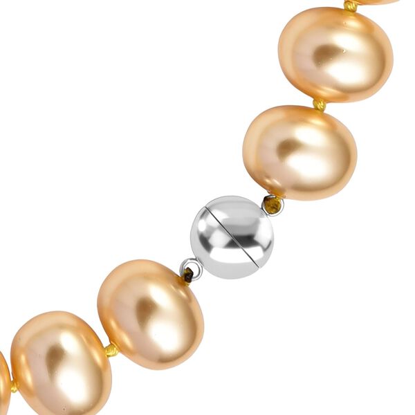 Goldene Farbe Muschelkernperle (19 mm) Halskette ca. 50 cm 316L Edelstahl image number 5