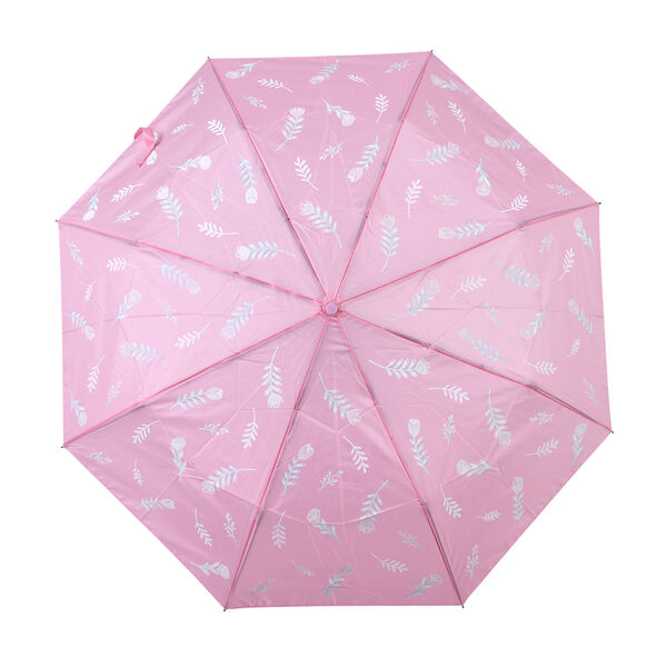 Farbwechsel-Regenschirm mit Blumenmotiv, Durchmesser 103 cm, Länge 32 cm, Rosa image number 1