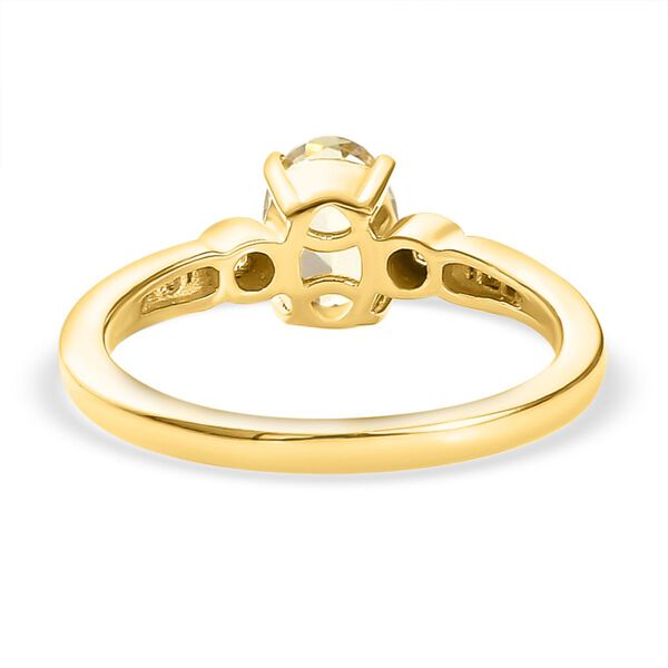 AAA Turkizit und wei&szlig;er Diamant Ring, 925 Silber Gelbgold Vermeil  ca. 0,93 ct image number 6