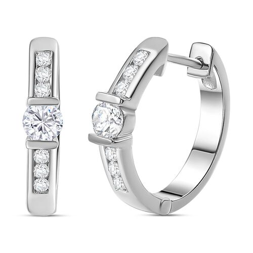 Moissanit Ohrringe 925 Silber Roségold Vermeil ca. 0.81 ct