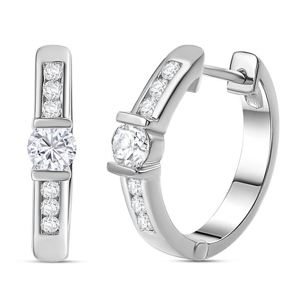 Moissanit Ohrringe, 925 Silber rhodiniert - 0,81 ct.