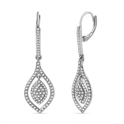 Wei&szlig;e-Diamant-Ohrringe, Messing ca. 0,01 ct.