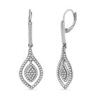 Weiße-Diamant-Ohrringe, Messing ca. 0,01 ct.