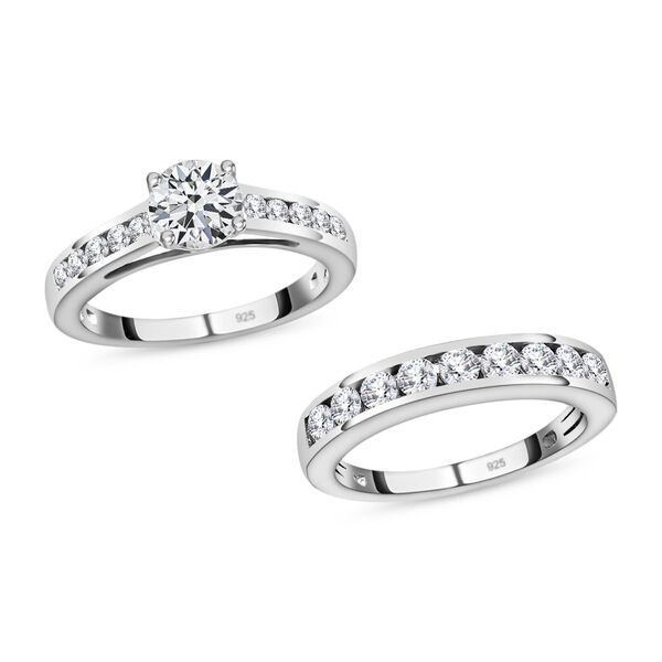 Funkelnde K&ouml;nigin- 2er-Set Moissanit Ringe- 1,46 ct. image number 4