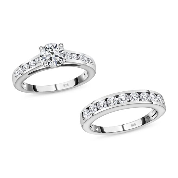 Funkelnde Königin- 2er-Set Moissanit Ringe- 1,46 ct. image number 4