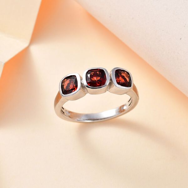 Nat&uuml;rlicher Mosambik Granat Ring, 925 Silber platiniert (Gr&ouml;&szlig;e 17.00) ca. 3,06 ct image number 2