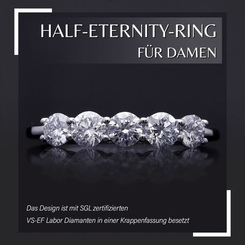 LUXURIANT DIAMOND- SGL zertifizierter VS-EF Labor Diamant Half Eternity Ring in 585 Weißgold - 1 ct. image number 6