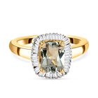 AAA Turkizit und Diamant-Ring, 925 Silber Gelbgold Vermeil (Größe 20.00) ca. 1.72 ct