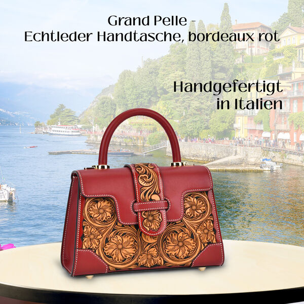 Grand Pelle  - Echtleder Handtasche, bordeaux rot image number 2