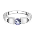 Pfau Tansanit Ring, 925 Silber platiniert (Größe 21.00) ca. 0.55 ct