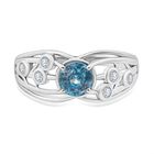Blauer Zirkon, Moissanit Ring 925 Silber rhodiniert (Größe 17.00) ca. 1,57 ct