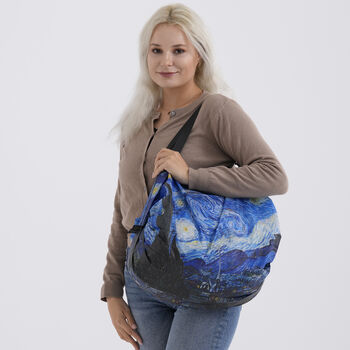 Faltbare Einkaufstasche mit Rei&szlig;verschlussfach 50 x 70 cm Blau Himmelmotiv