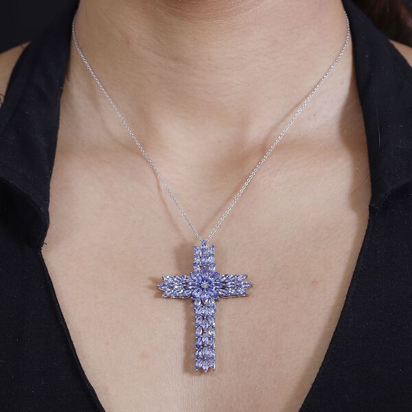 Tansanit Anh&auml;nger 925 Silber platiniert ca. 8.16 ct image number 2