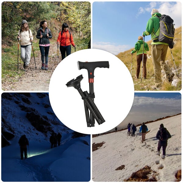 Klappbarer Smart-Walking-Stick mit drehbarem LED-Frontlicht image number 4