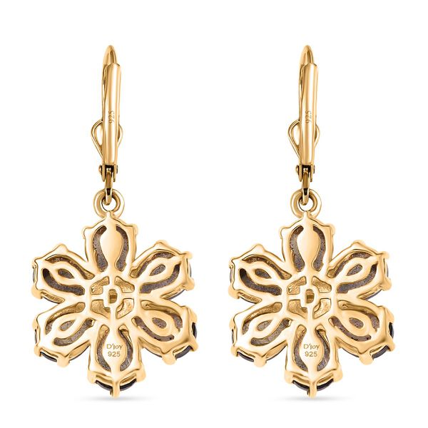 D'Joy AAA Labradorit, Wei&szlig;er Zirkon Ohrringe 925 Silber 750 Gelb Vergoldet ca. 9.15 ct image number 5