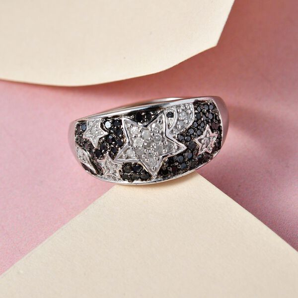 GP Celestial Dream Kollektion - Wei&szlig;er und schwarzer Diamant  und blauer Saphir-Ring - 0,50 ct. image number 2
