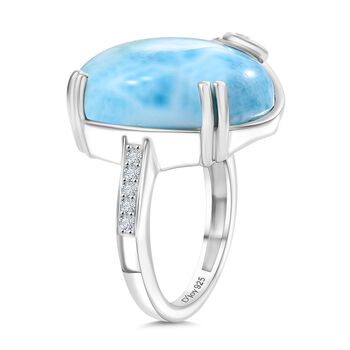 D'Joy Larimar und Zirkon Ring - 18,43 ct.