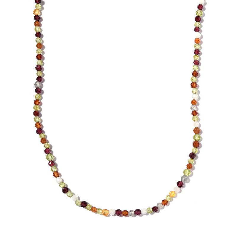 Mehrfarbige Edelstein-Halskette,  50 cm - 33,50 ct. image number 0