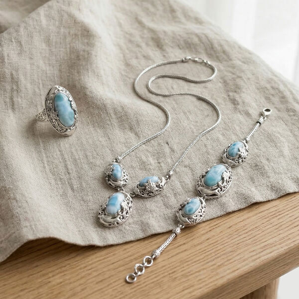 Royal Bali Kollektion-  Larimar Schmuckset image number 1