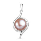 Rosa Süßwasser Perle Anhänger, Edelstahl 4.26 ct