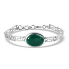 Grüner Onyx Armband ca. 19 cm Messing platiniert ca. 15,62 ct