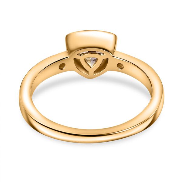 AA Natürlicher goldener Tansanit und Moissanit-Ring - 0,60 ct. image number 6