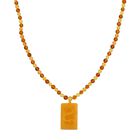 D'Joy Natürlicher Baltische Bernstein (4-5 mm) Halskette ca. 55 cm 925 Silber vergoldet