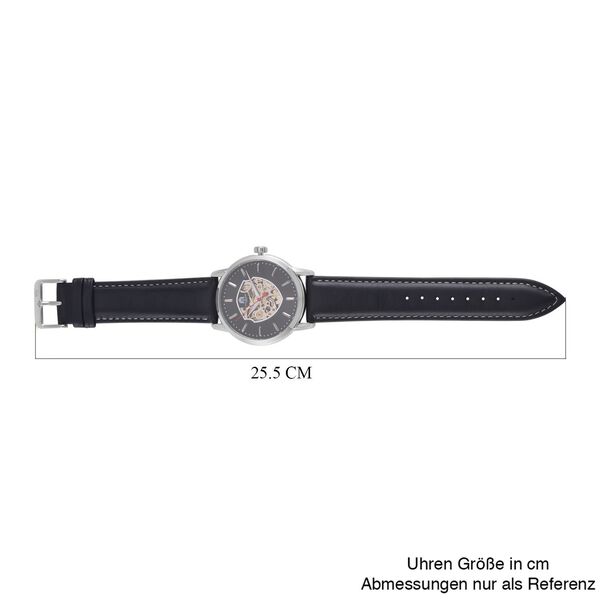 WILLIAM HUNT -  Uhr mit Automatikwerk, 5 ATM Wasserbest&auml;ndigkeit, Skelettdisplay und schwarzem Lederarmband, 25 cm image number 7