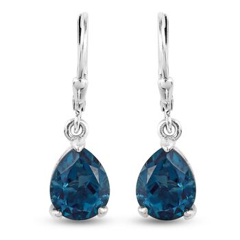 Indicolith Triplett Quarz Ohrringe 925 Silber Platin- &Uuml;berzug ca. 5,00 ct