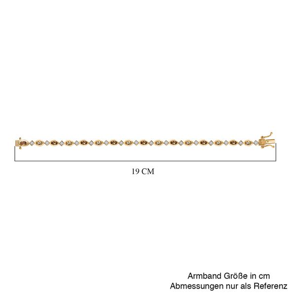 AA Natürlicher goldener Tansanit, Weißer Zirkon Armband ca. 18 cm 925 Silber Gelbgold Vermeil ca. 4,34 ct. image number 5