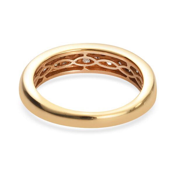 Diamant Band Ring 925 Silber 585 Vergoldet image number 6