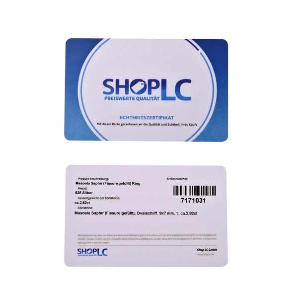 Masoala Saphir-Ring, 925 Silber platiniert, ca. 2,82 ct image number 7