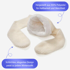 2-in-1 M&uuml;tzen- und Schalset,Winddicht und W&auml;rmend, Beige