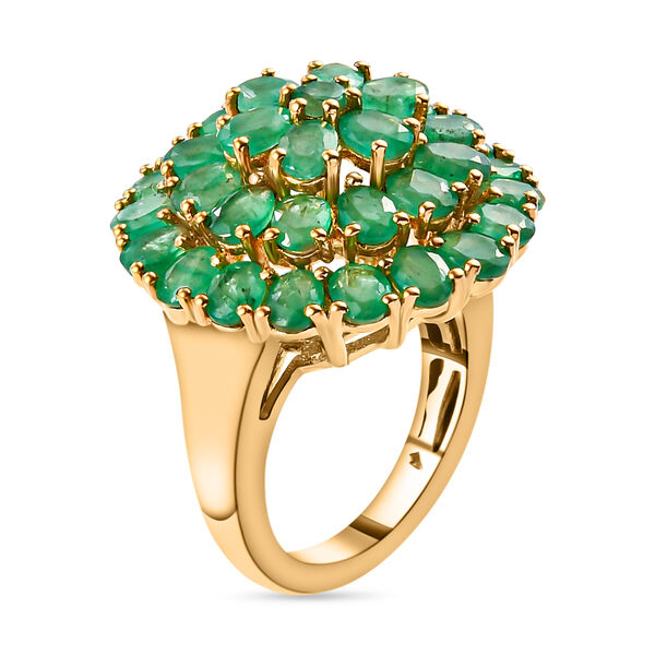 Kagem sambischer Smaragd-Ring, 925 Silber vergoldet  ca. 5,19 ct image number 5