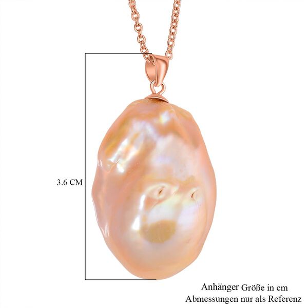 AAA Mehrfarbige-Süßwasser-Barockperle Anhänger mit Kette, ca. 50 cm, 925 Silber rosévergoldet image number 5