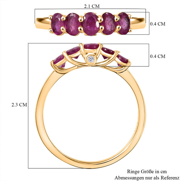 D'Joy AA afrikanischer Rubin und Diamant Ring - 1,38 ct. image number 7