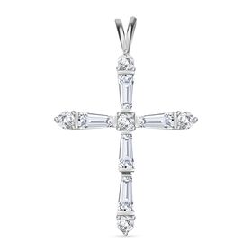 Weißer Zirkonia Anhänger 925 Silber rhodiniert