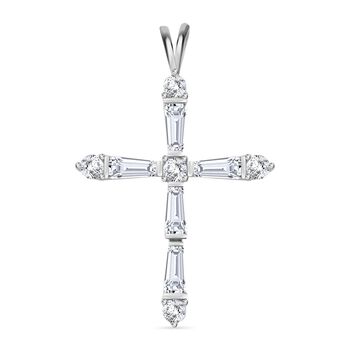 Wei&szlig;er Zirkonia Anh&auml;nger 925 Silber rhodiniert