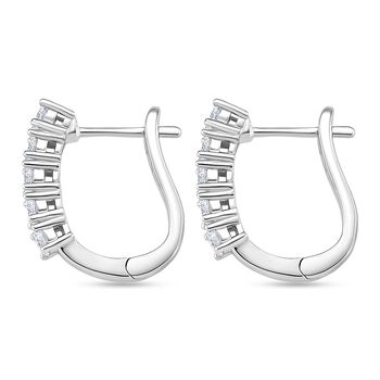 RADIANTA GRA zertifiziert Moissanit (D-VVS) Ohrringe 925 Silber rhodiniert ca. 1.11 ct