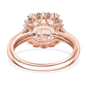 LUXORO AAA Morganit, Wei&szlig;er Diamant Ring 417 Gold (Gr&ouml;&szlig;e 19.00) ca. 4,14 ct