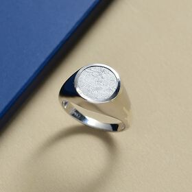 D'Joy Meteorit Ring 925 Silber rhodiniert (Größe 20.00) ca. 9,09 ct