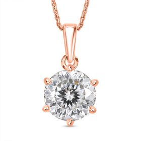 D'Joy 161 Facettiert Moissanit Schmuckset ca. 50 cm 925 Silber 750 Roségold Vermeil ca. 1,30 ct.