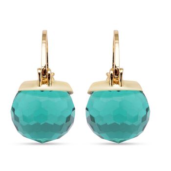 Neongr&uuml;ne Kristall-Ohrringe, reines Messing