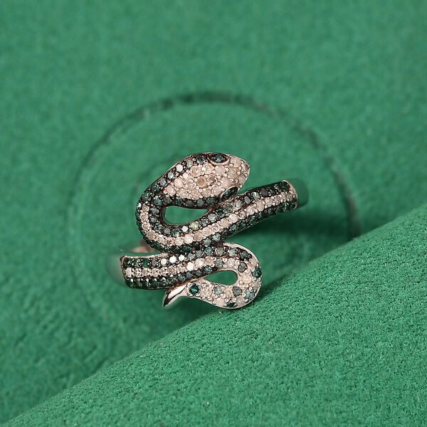 GP Trionfo Kollektion-Kanchanaburi Blauer Saphir, Blauer Diamant Ring 925 Silber rhodiniert (Größe 18.00) ca. 0.57 ct image number 2