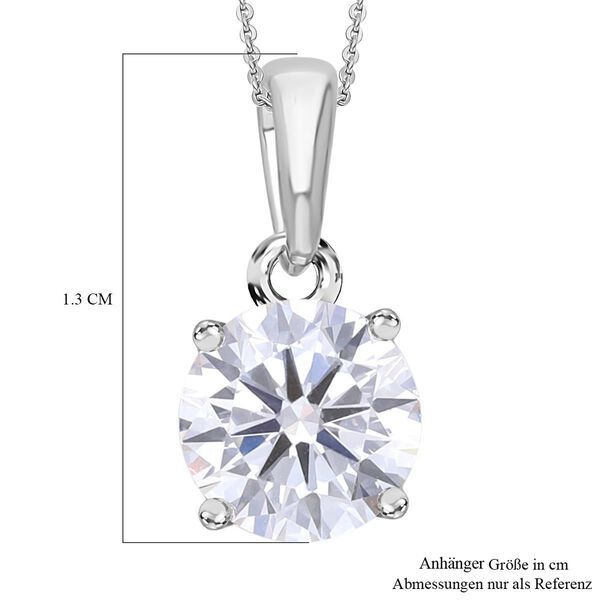 LUXURIANT SGL zertifizierter SI-GH Labor Rund-Diamant Anh&auml;nger mit 50cm Kette, 925 Silber rhodiniert - 1 ct. image number 5