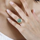 Kagem Sambischer Smaragd Ring 925 Silber Gelbgold Vermeil (Größe 17.00) ca. 2.22 ct image number 2