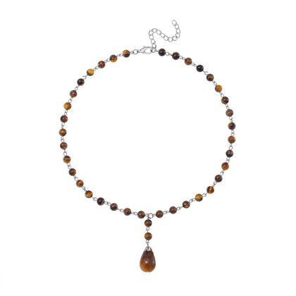 Tigerauge Halskette ca. 45 cm+ 5 cm Extender, ca. 95.00 ct