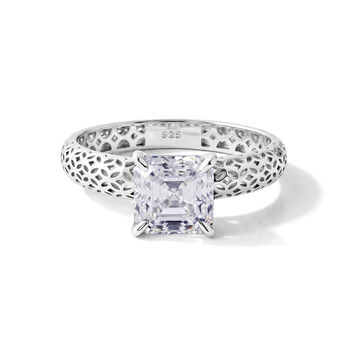 D'Joy Moissanit Ring 925 Silber Rhodiniert (Gr&ouml;&szlig;e 18.00) ca. 1,90 ct